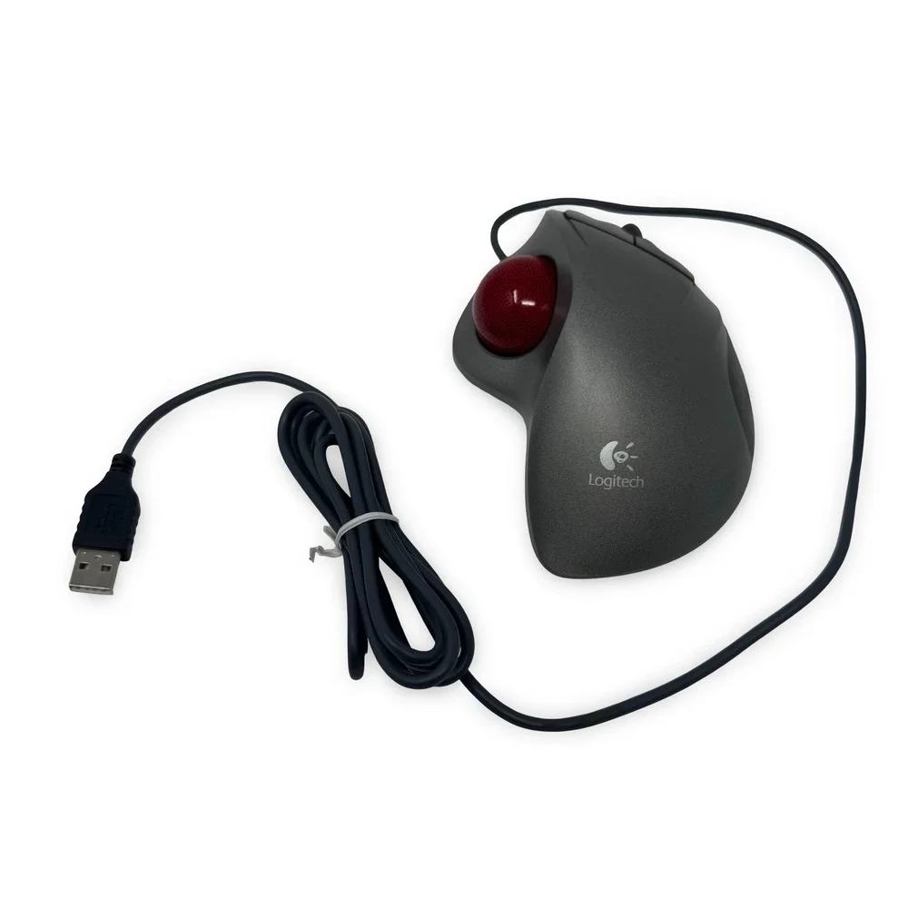 Logitech Trackman Wheel Trackball Mouse USB T-bb18 WORKS Right hand Stationary